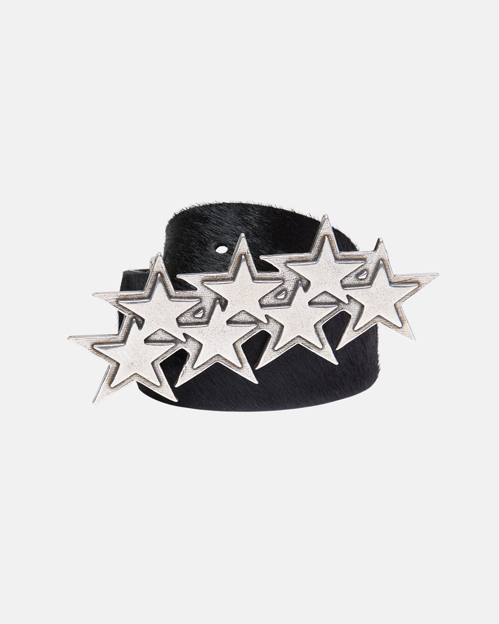 STARS LEATHER BELT FUR LINED