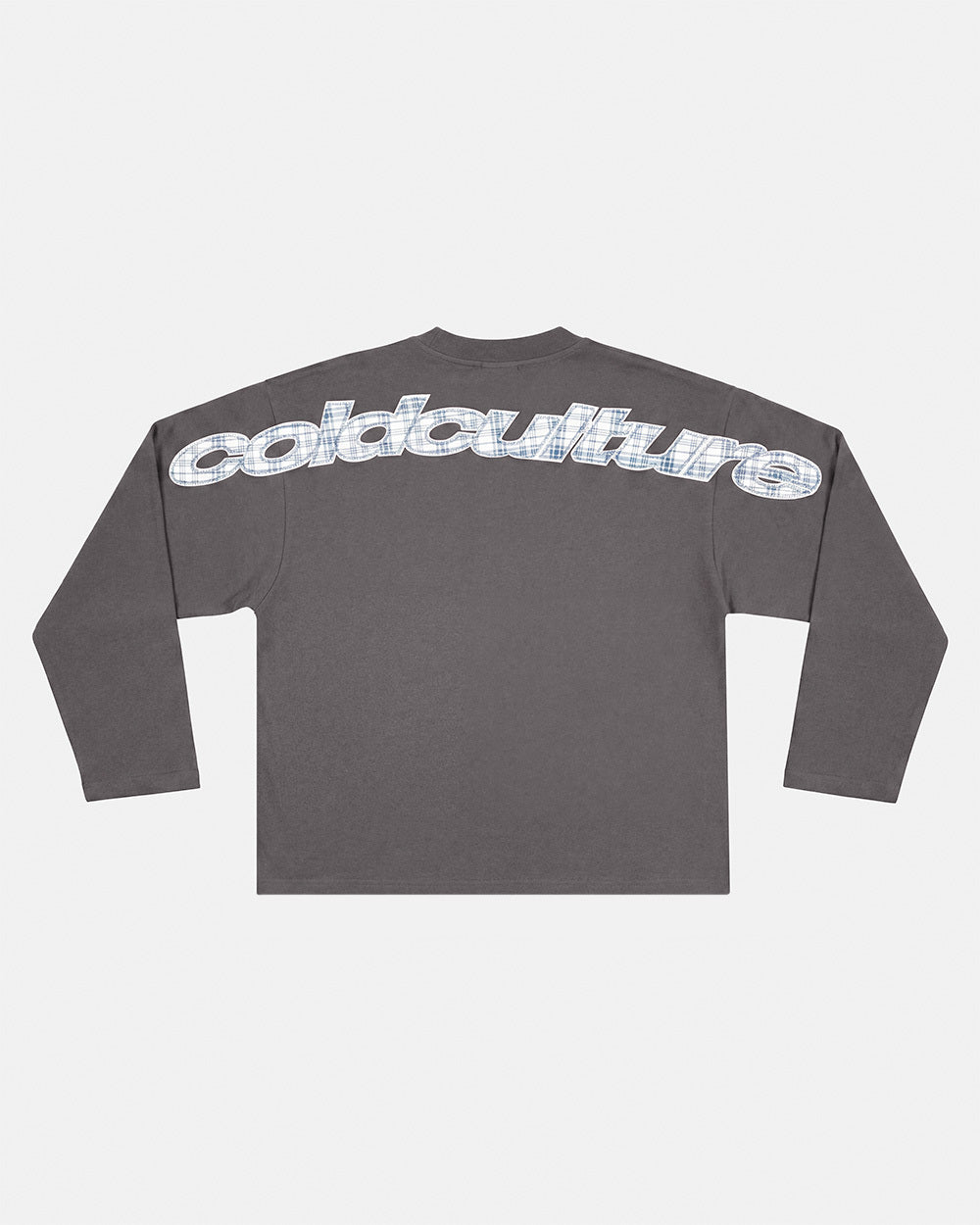 TARTAN DISTRESS CURVED LONGSLEEVE BLACK