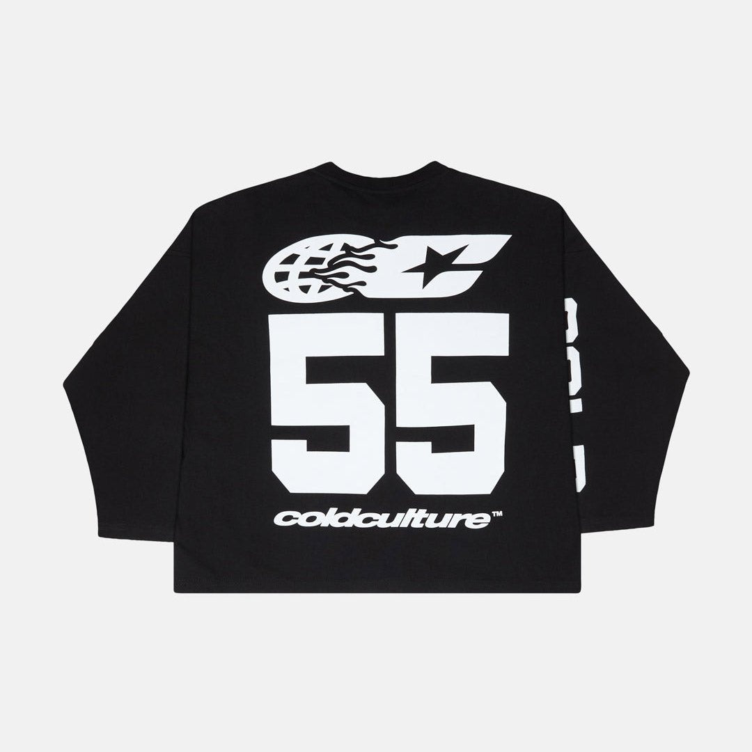 55 FLAMES LONGSLEEVE BLACK - COLD CULTURE
