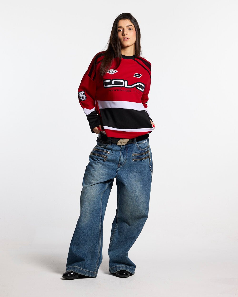 55 VIRAL LONGSLEEVE RED - Cold Culture