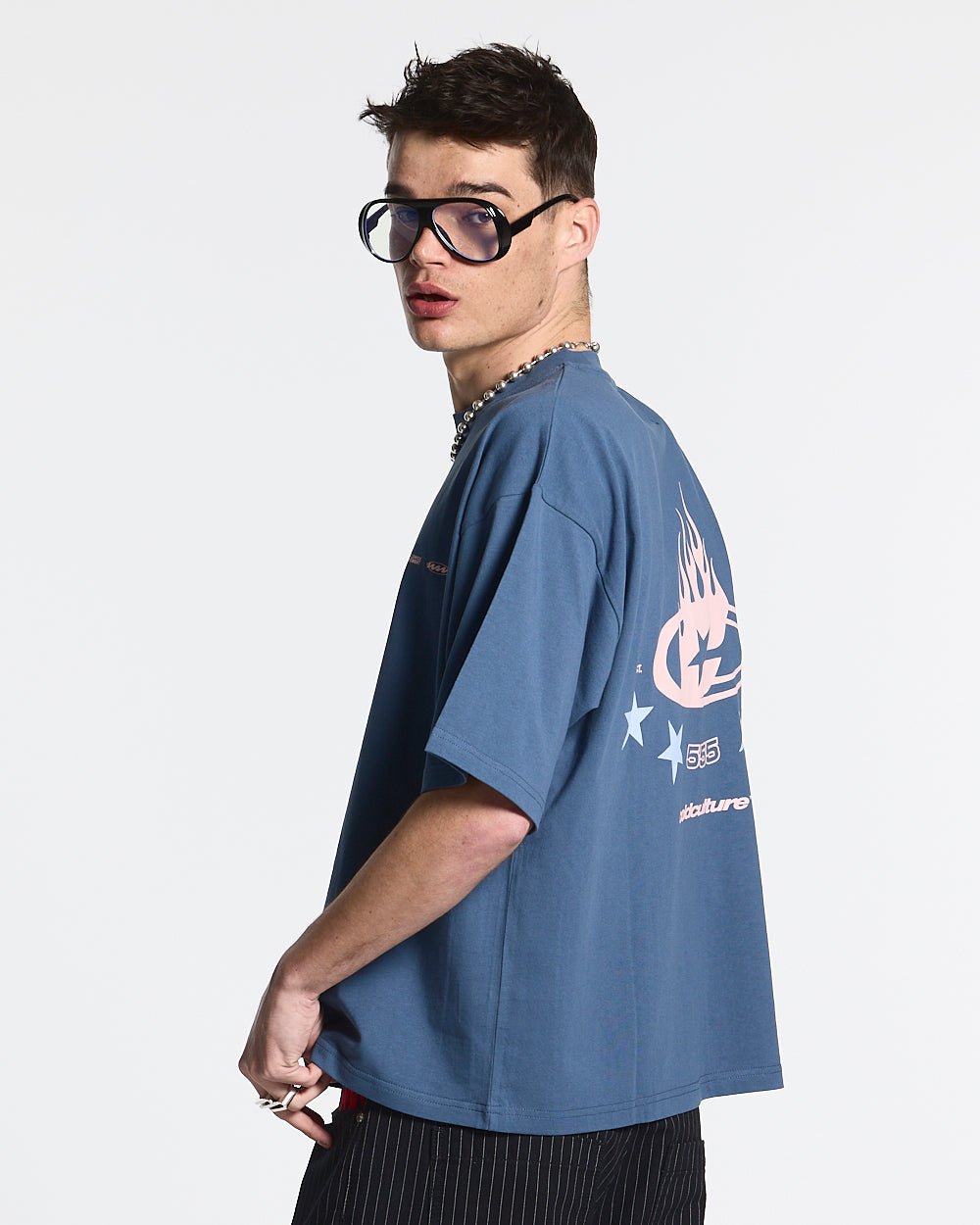 555 BURNIN TEE BEARING BLUE - COLD CULTURE