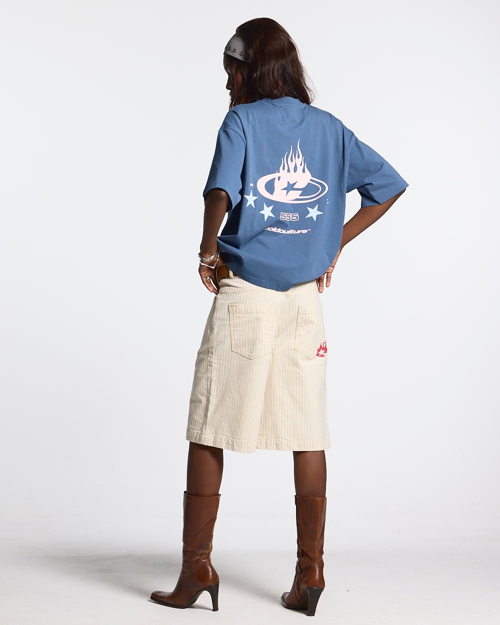 555 BURNIN TEE BEARING BLUE - COLD CULTURE