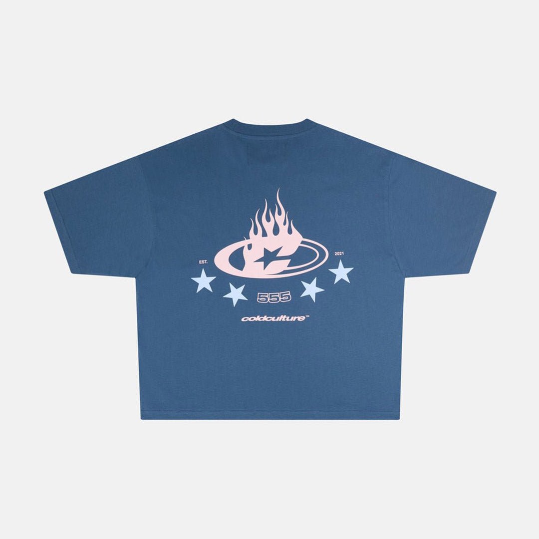 555 BURNIN TEE BEARING BLUE - COLD CULTURE