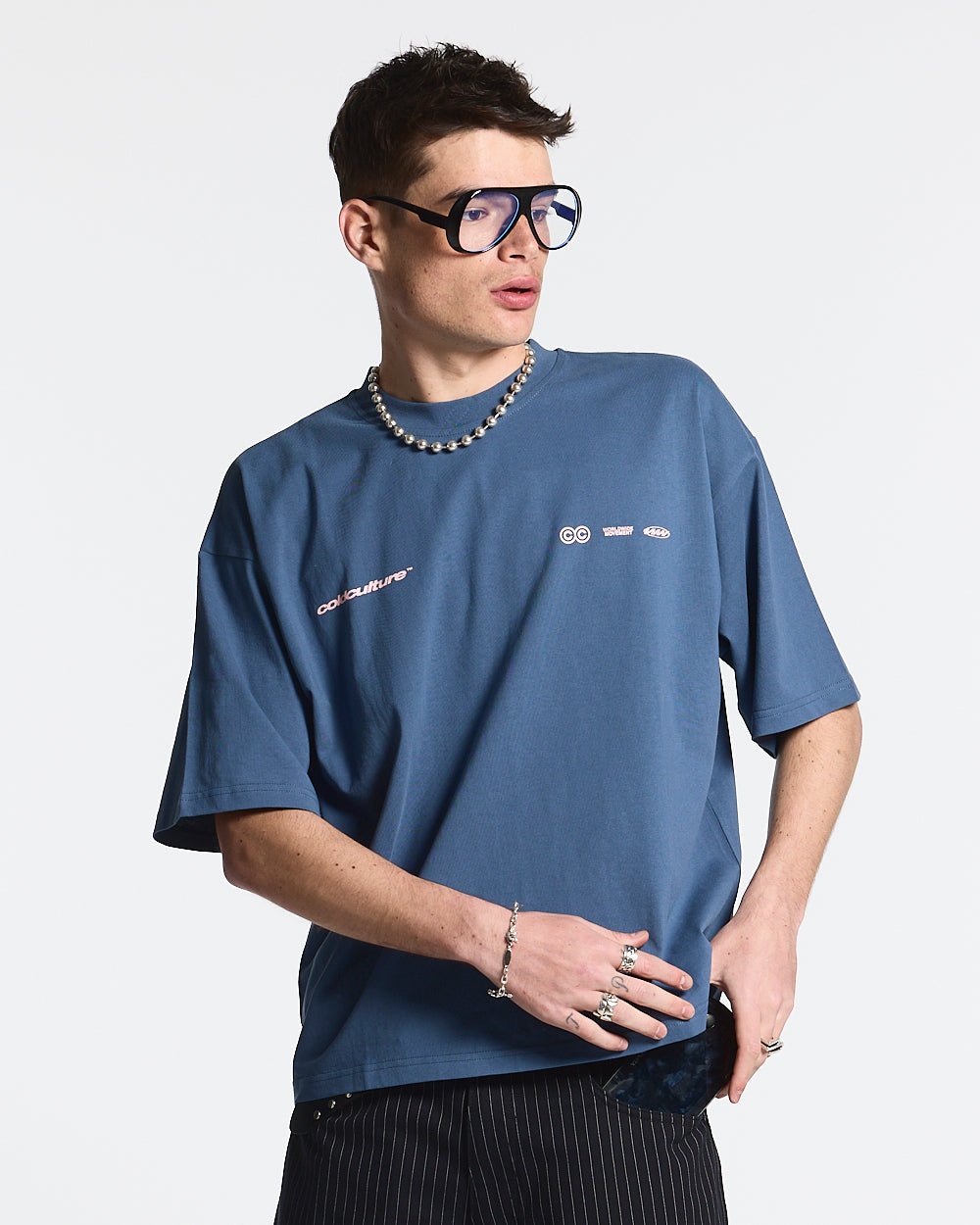 555 BURNIN TEE BEARING BLUE - COLD CULTURE