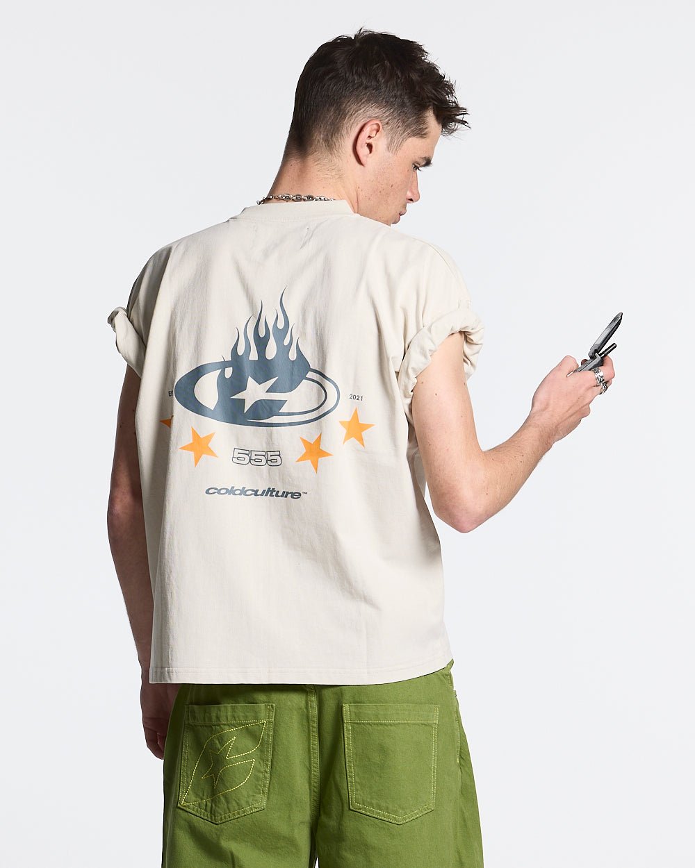 555 BURNIN TEE CREAM - COLD CULTURE