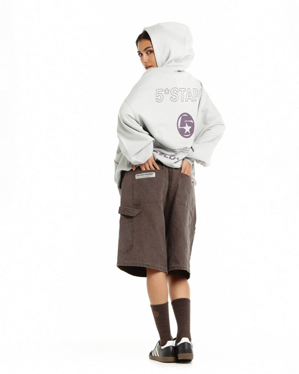 5*STARS HOODIE LIGHT GREY - COLD CULTURE