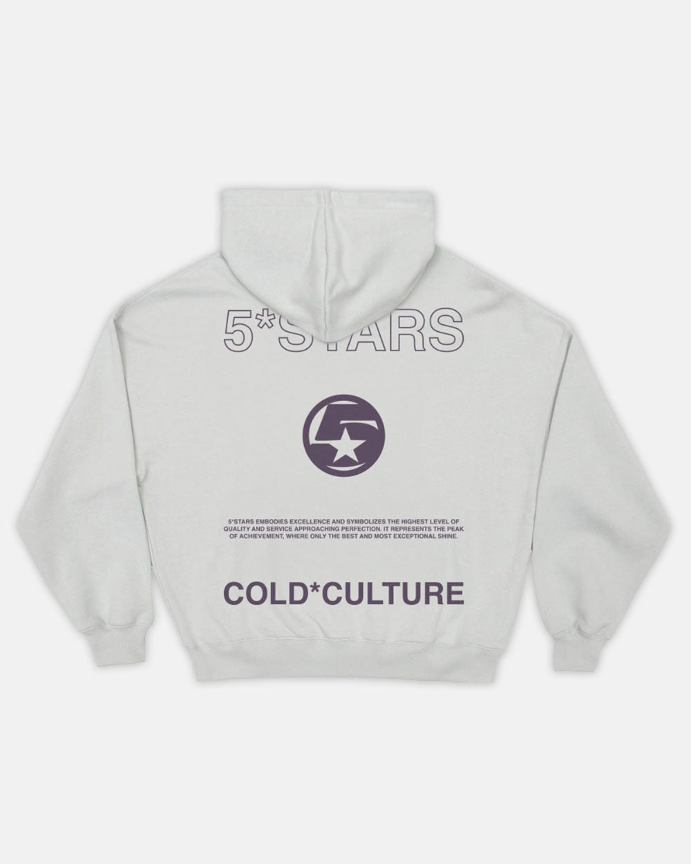 5*STARS HOODIE LIGHT GREY - COLD CULTURE