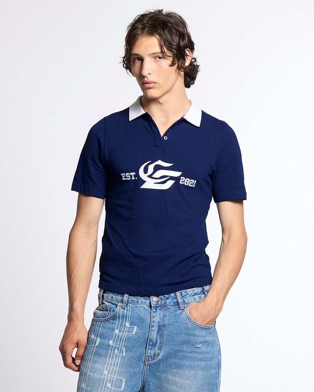 5th AURA SLIM POLO DARK BLUE - Cold Culture
