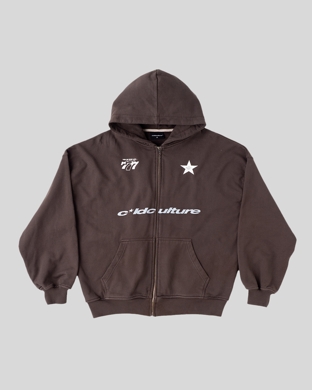 WISH ME LUCK ZIP HOODIE BLACK