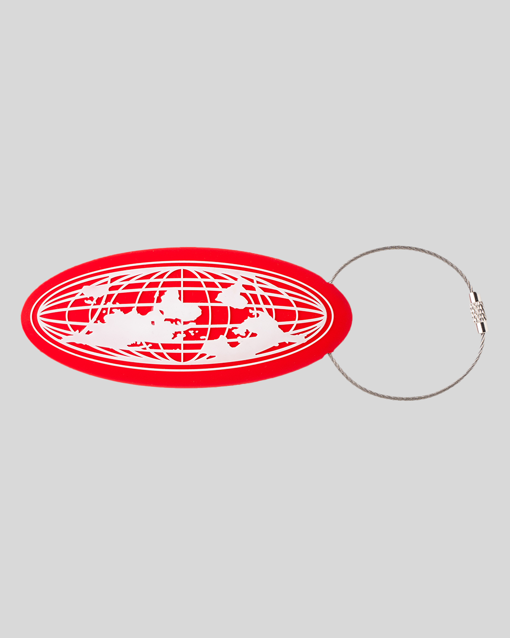 WORLD SILICONE KEYCHAIN RED