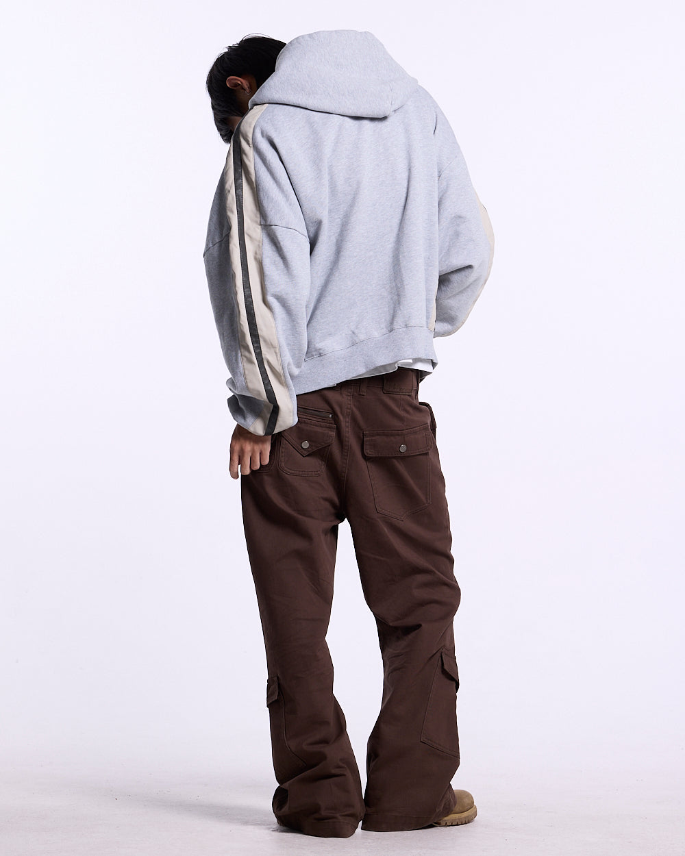 BIKER ZIP HOODIE HEATHER GREY