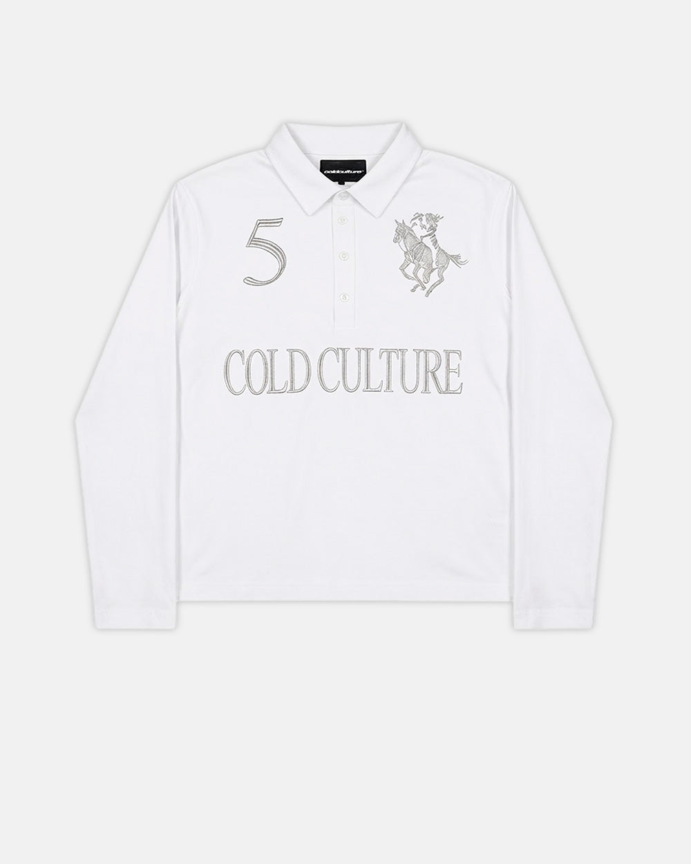 CLUB LONGSLEEVE POLO WHITE - Cold Culture #packshot