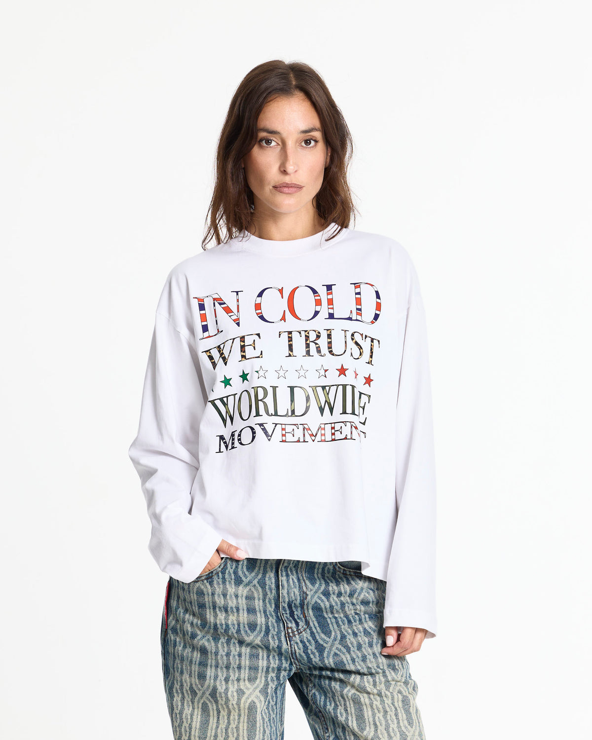 WORLDWIDE LONGSLEEVE WHITE - Cold Culture #woman