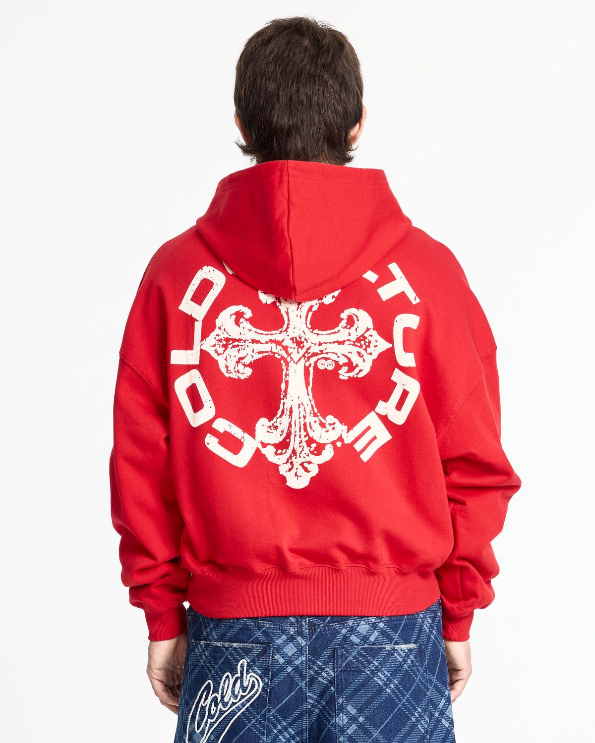 DISCHARGE HOODIE RED - Cold Culture