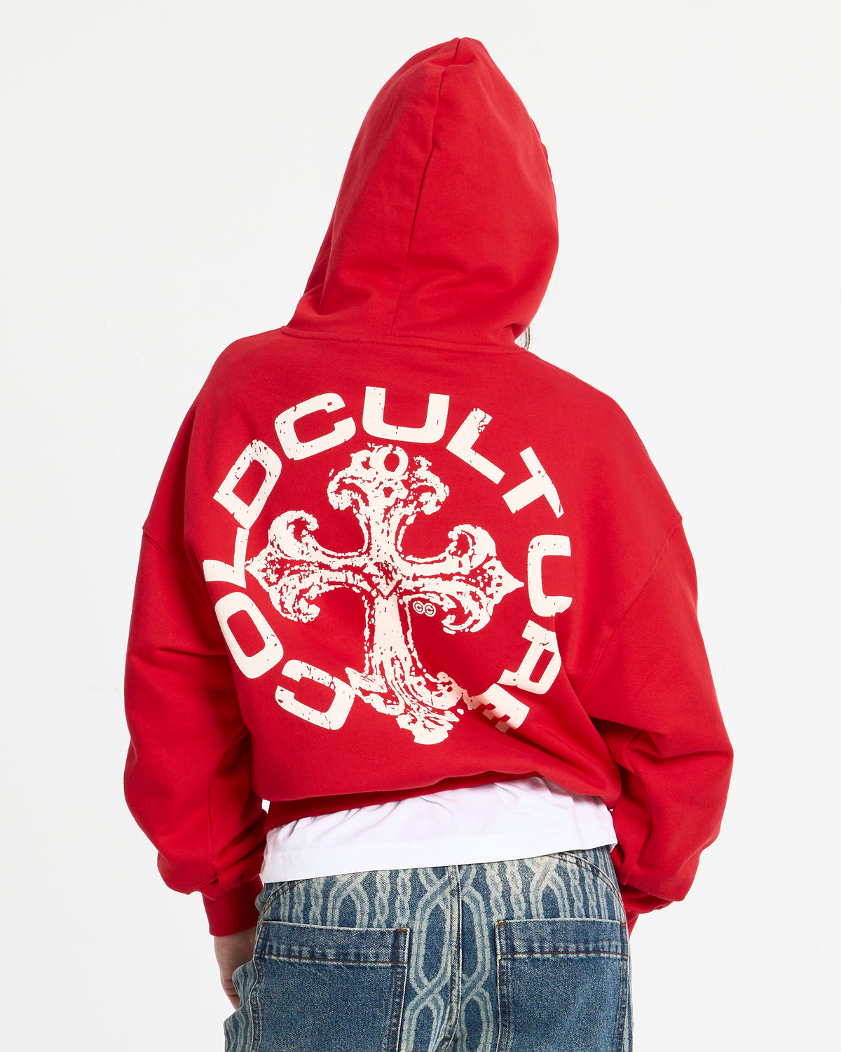 DISCHARGE HOODIE RED - Cold Culture