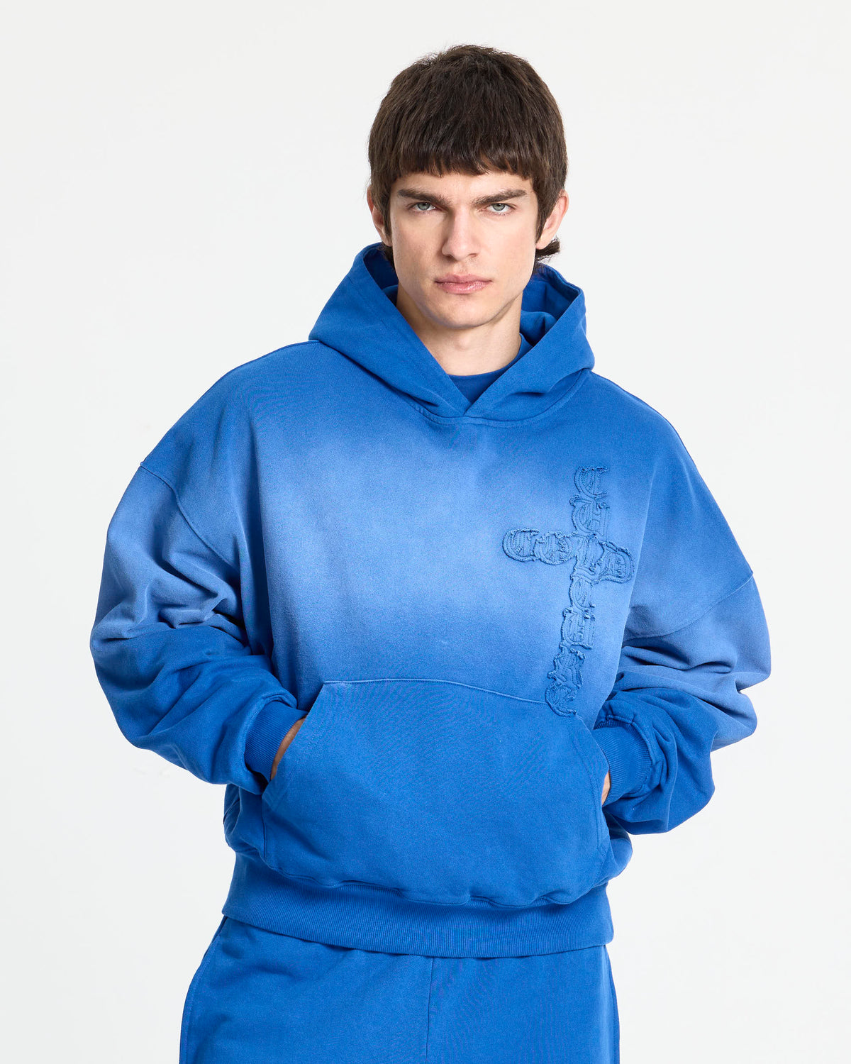 CROSSED HOODIE BLUE - Cold Culture #man