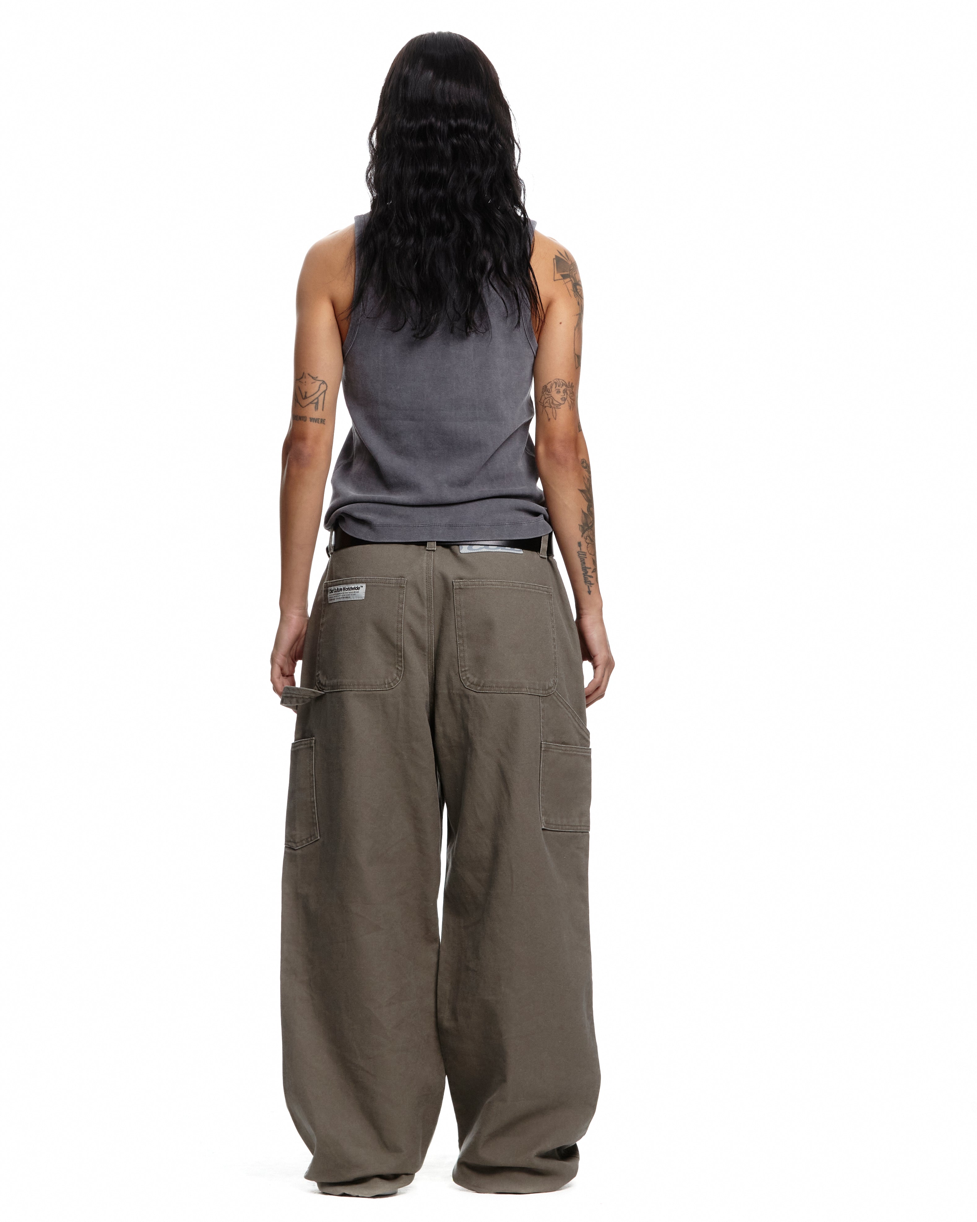 V1 DOUBLE KNEE PANTS STONE-WASHED MOLE BROWN