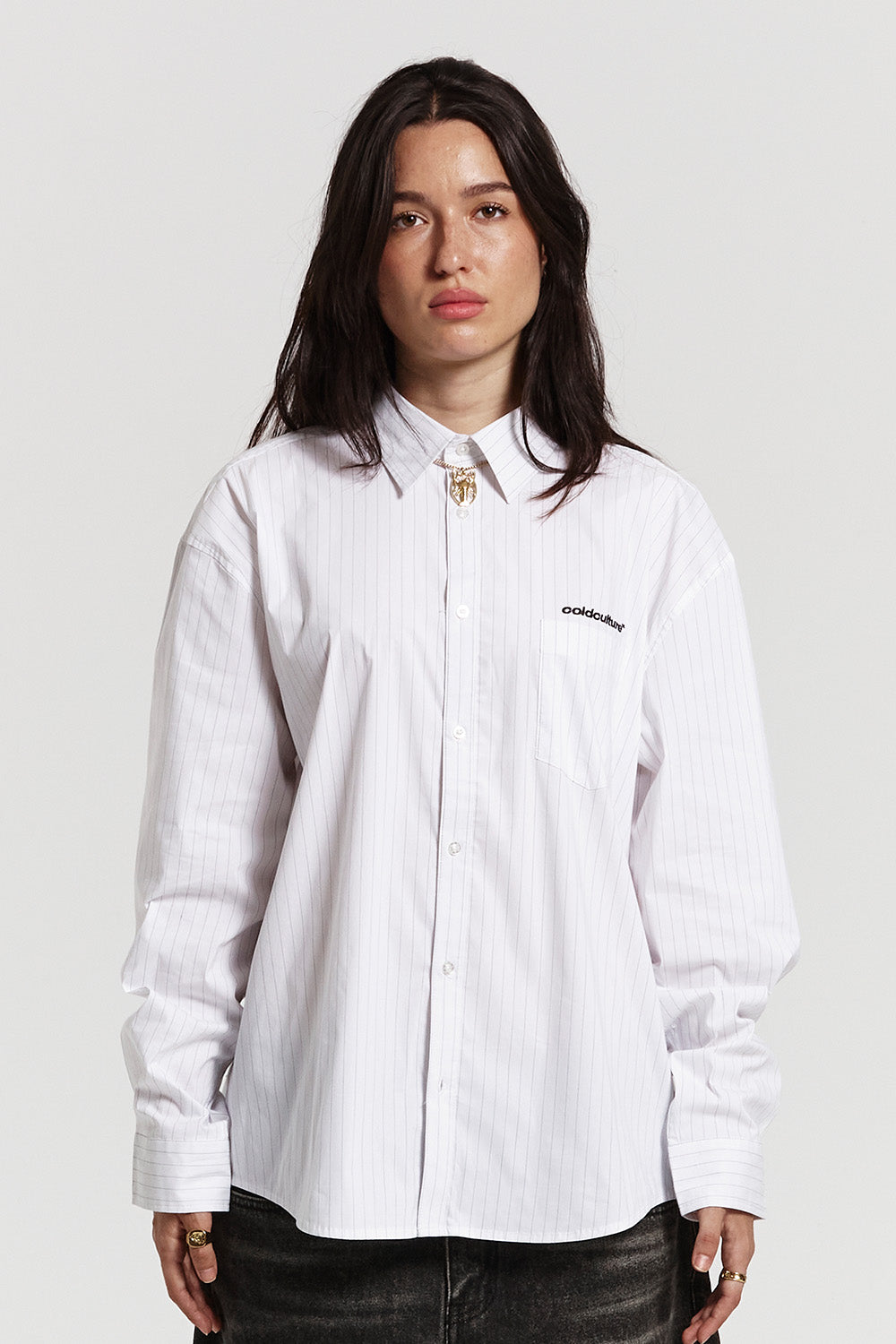 ONE POCKET SHIRT BLACK STRIPES