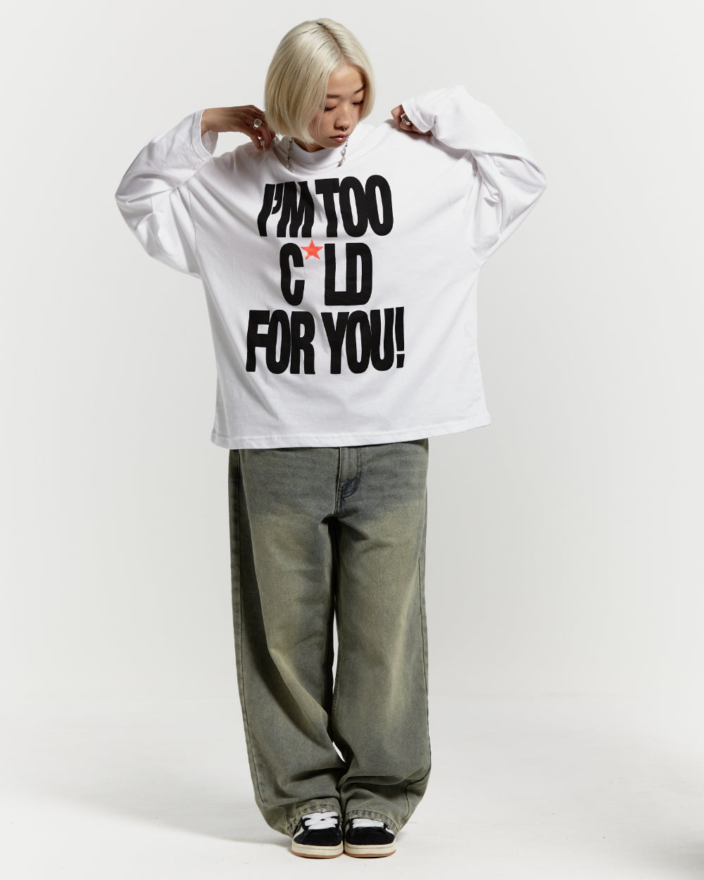 IM TOO COLD LONGSLEEVE TEE WHITE