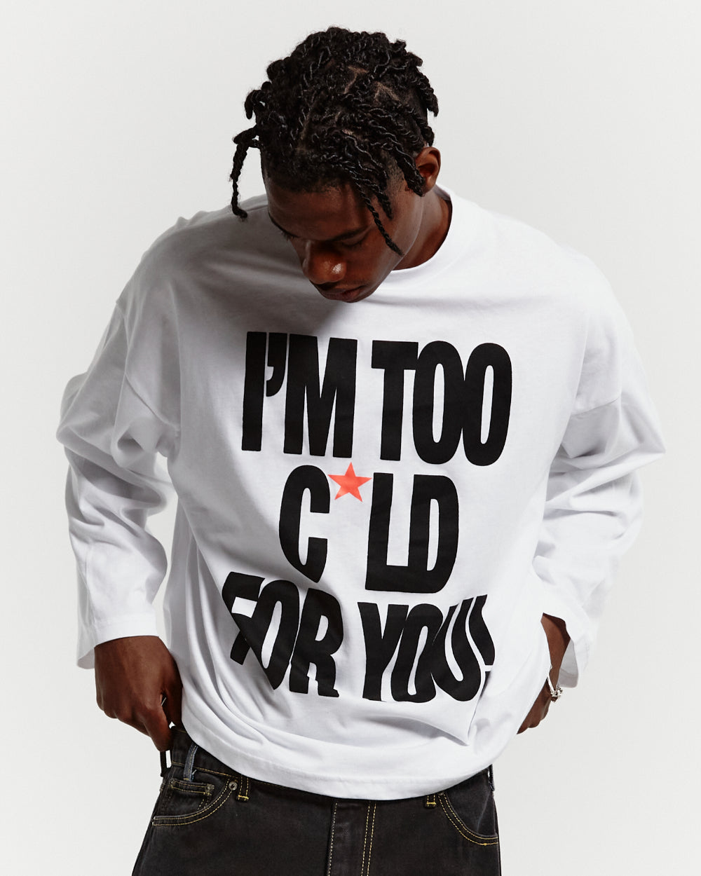 IM TOO COLD LONGSLEEVE TEE WHITE