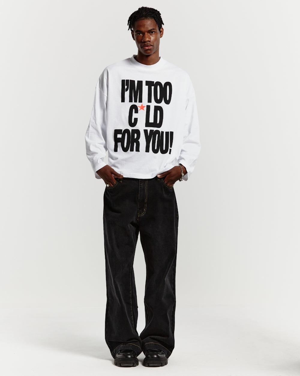 IM TOO COLD LONGSLEEVE TEE WHITE