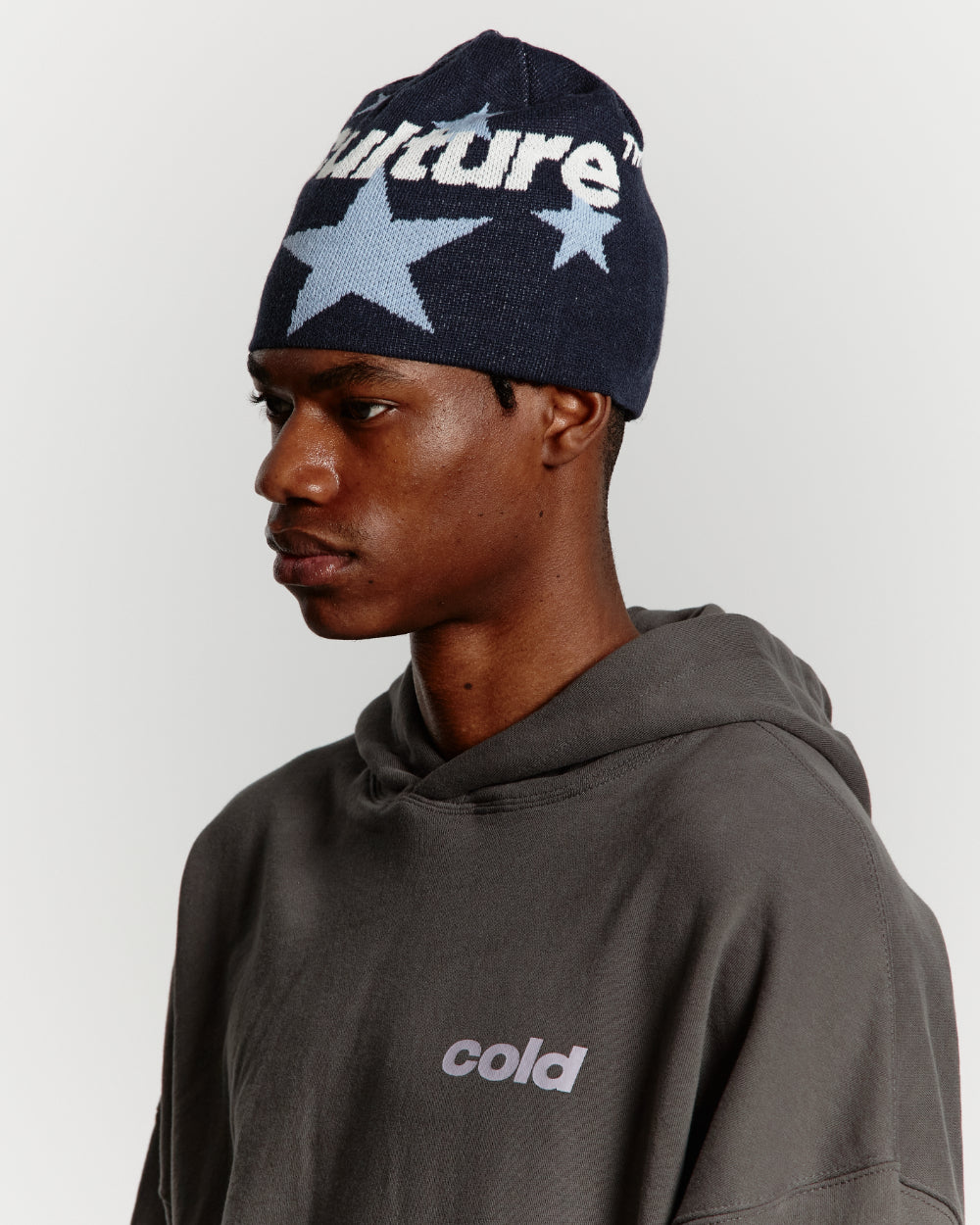 BACK TO COLD BEANIE DARK BLUE