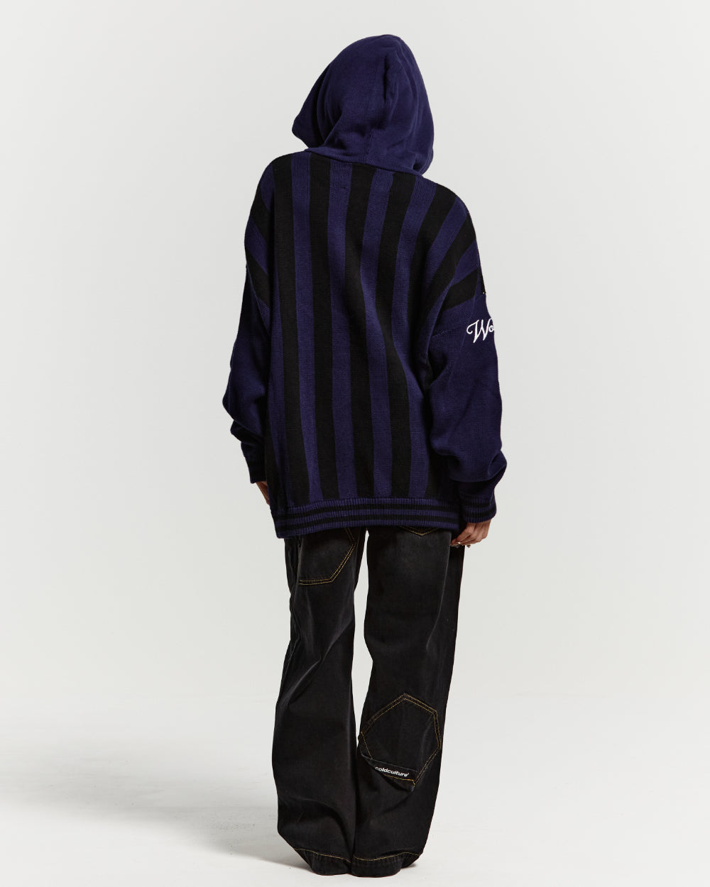 STRUCTURE KNIT HOODIE MIDNIGHT BLUE