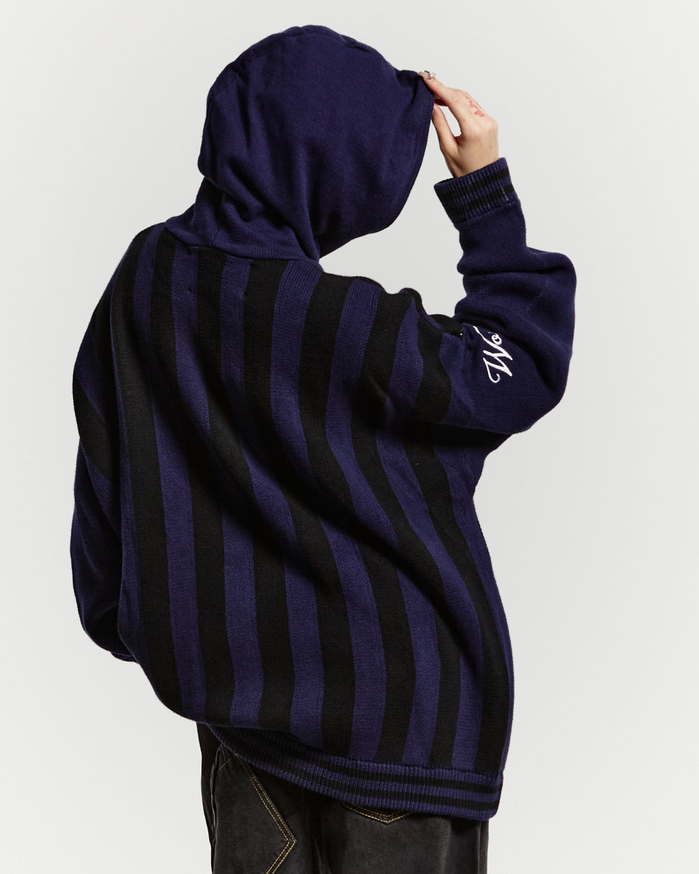 STRUCTURE KNIT HOODIE MIDNIGHT BLUE