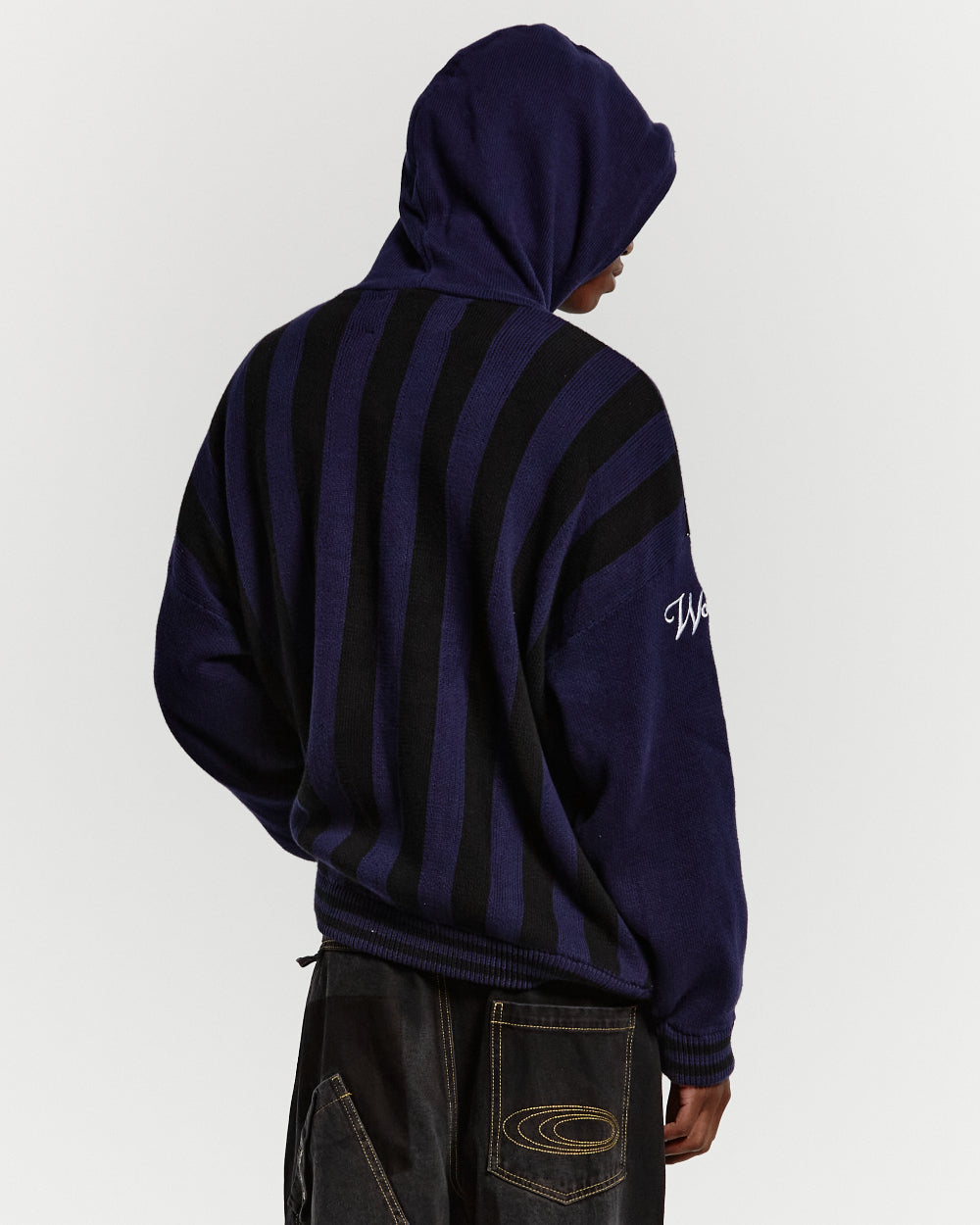 STRUCTURE KNIT HOODIE MIDNIGHT BLUE