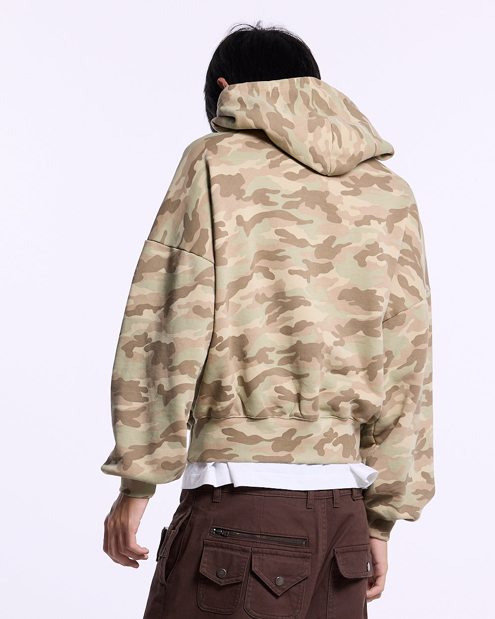 CROSSED DISTRESS HOODIE CAMO