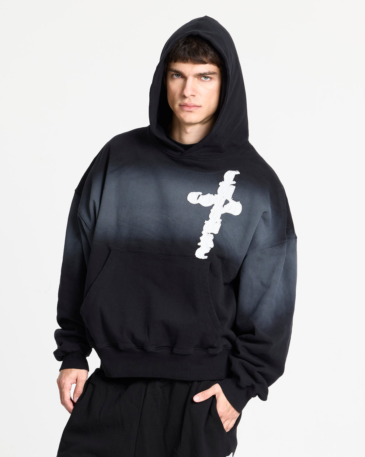 CROSSED HOODIE BLACK - Cold Culture #man