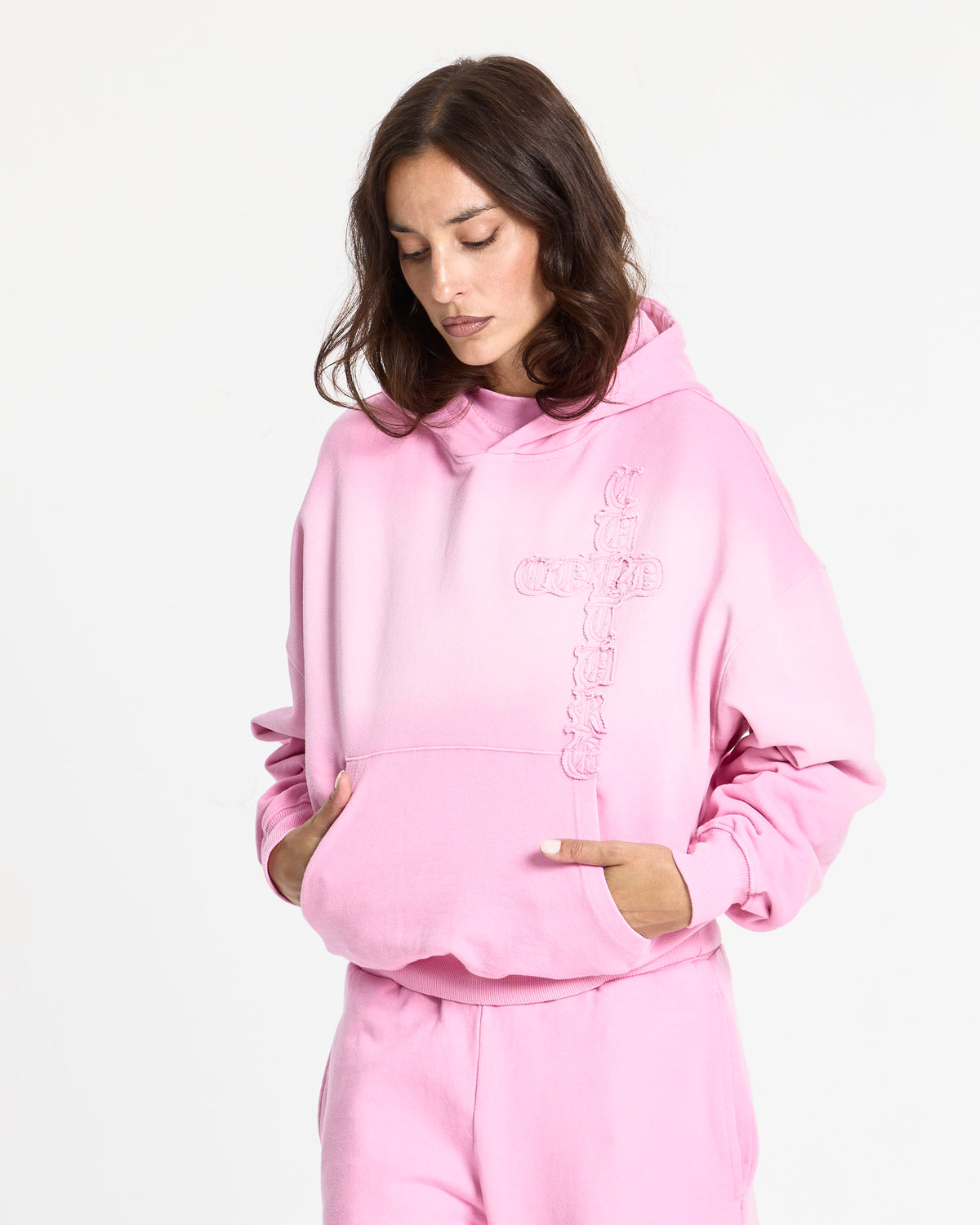 CROSSED HOODIE PINK - Cold Culture #woman