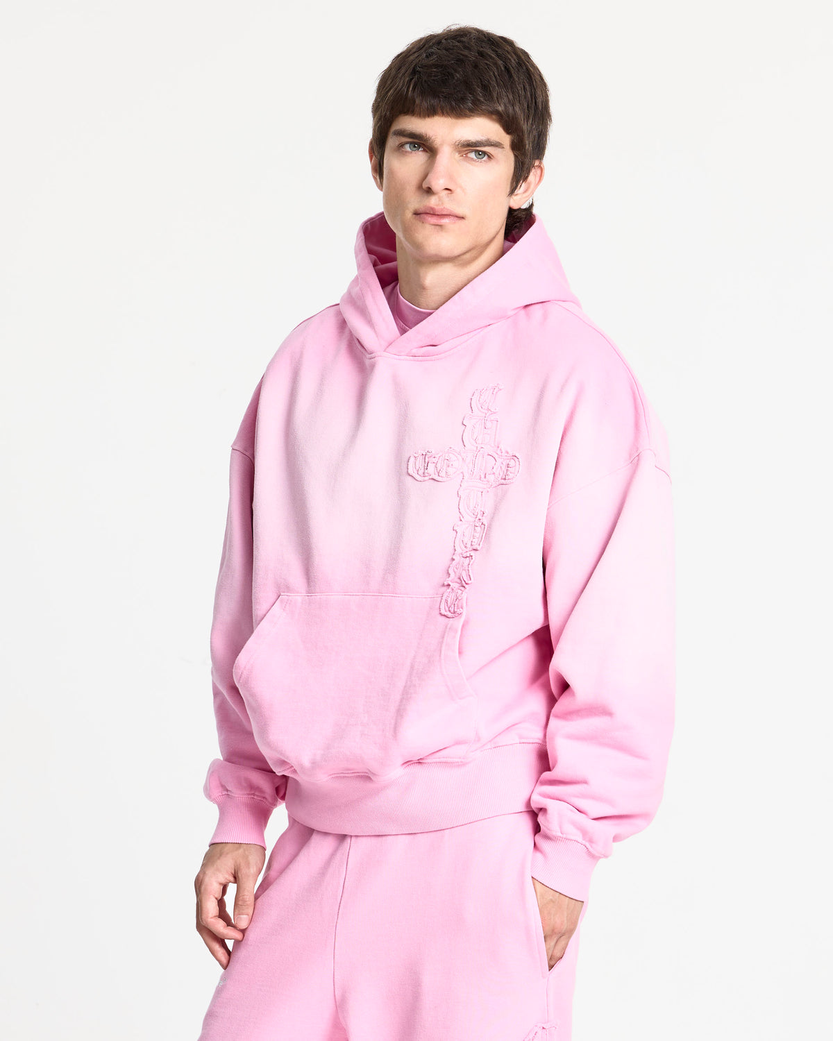 CROSSED HOODIE PINK - Cold Culture #man