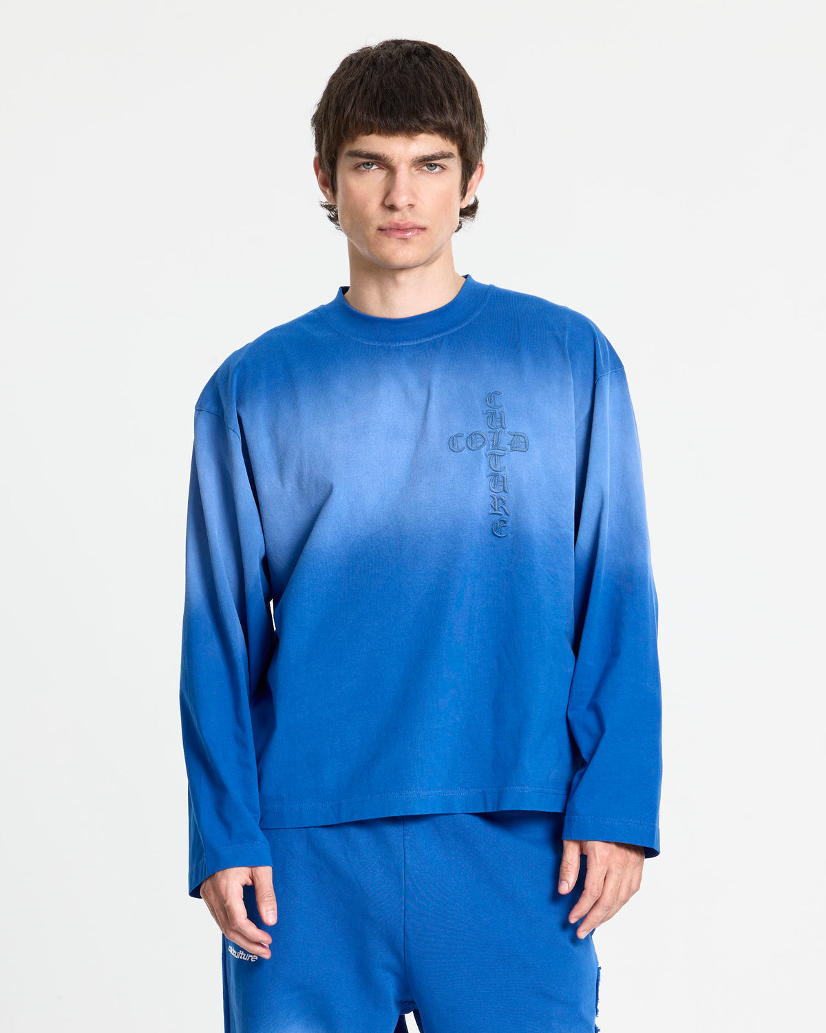 CROSSED LONGSLEEVE BLUE - Cold Culture #man