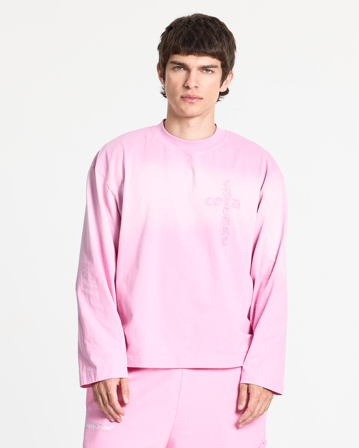 CROSSED LONGSLEEVE PINK - Cold Culture #man