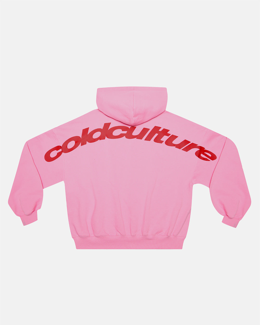 CURVED ZIP HOODIE PINK & RED