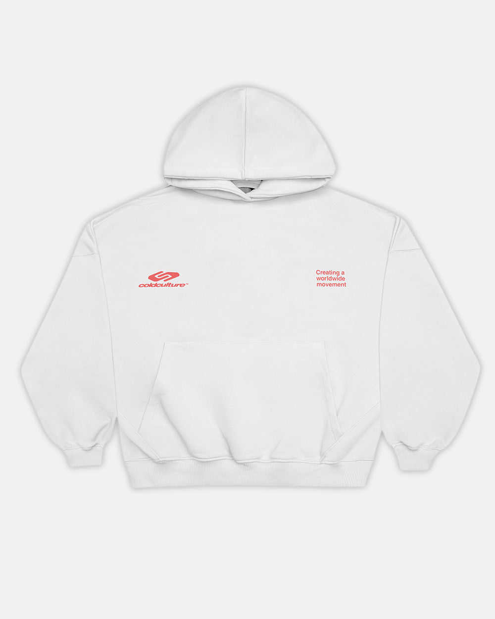 DEFENSE HOODIE LIGHT GREY & RED
