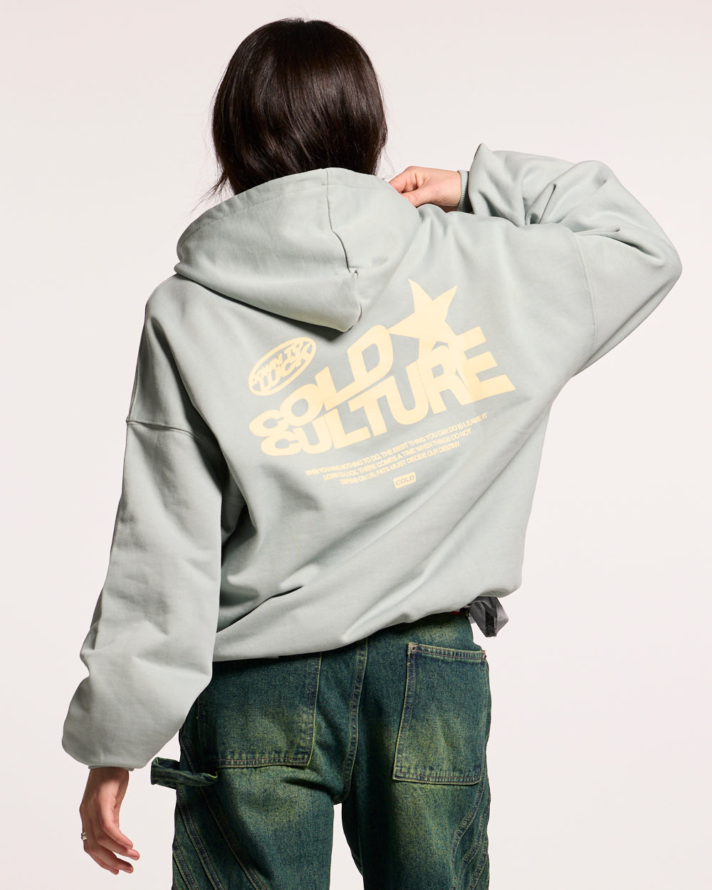 DOWN TO LUCK HOODIE STEEL GREY