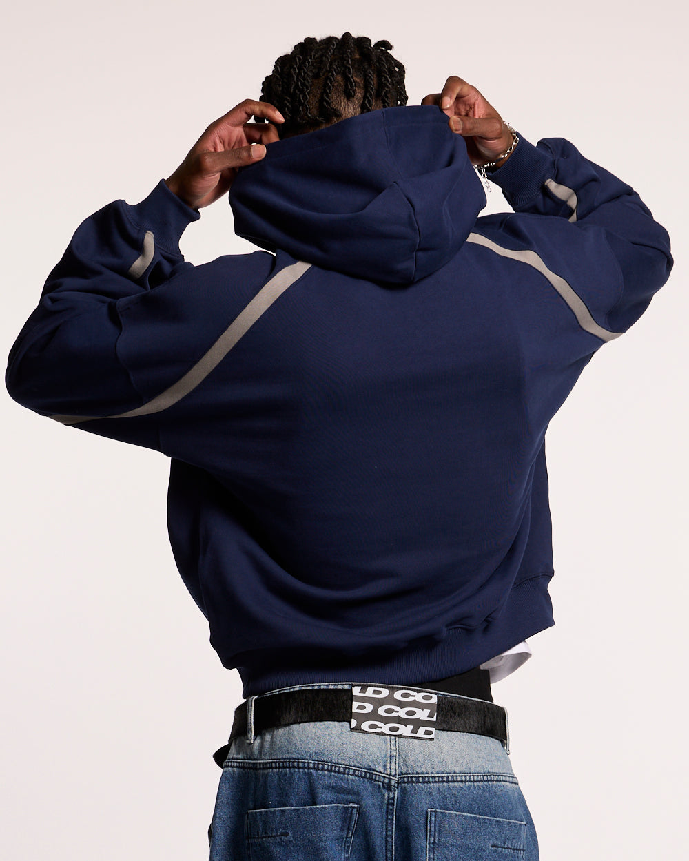 DETAILED HOODIE INDIGO BLUE