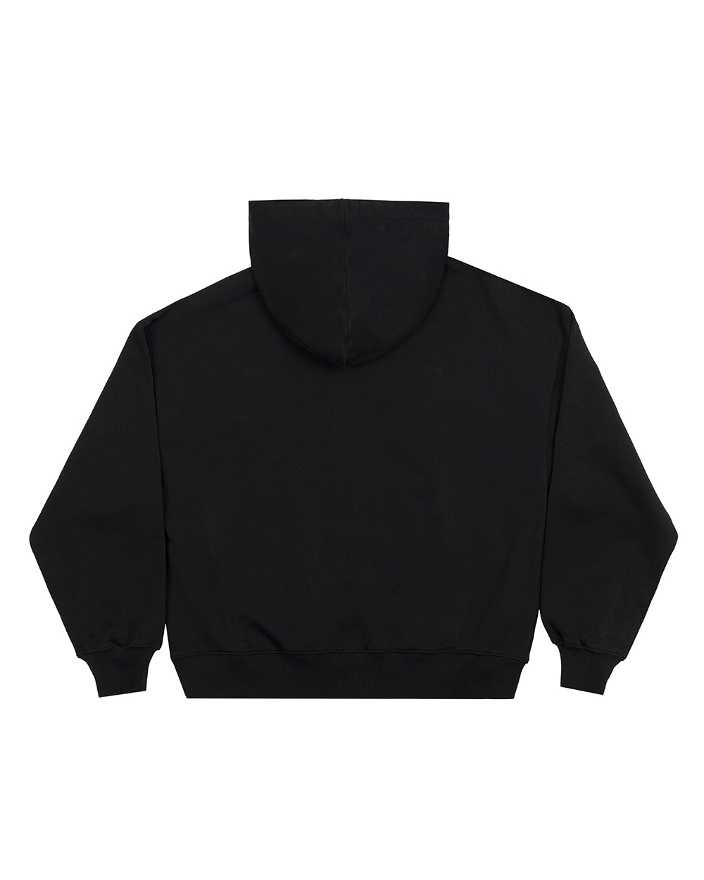 STAR CURVED ZIP HOODIE BLACK