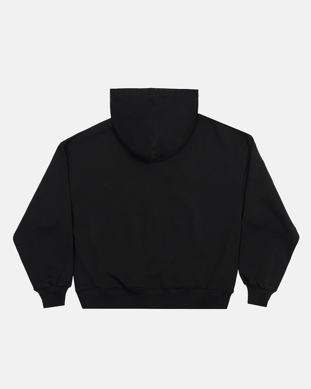 STAR CURVED ZIP HOODIE BLACK