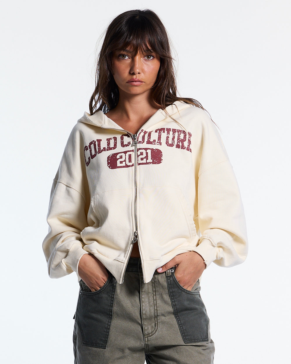 AVIATOR ZIP HOODIE WHITE
