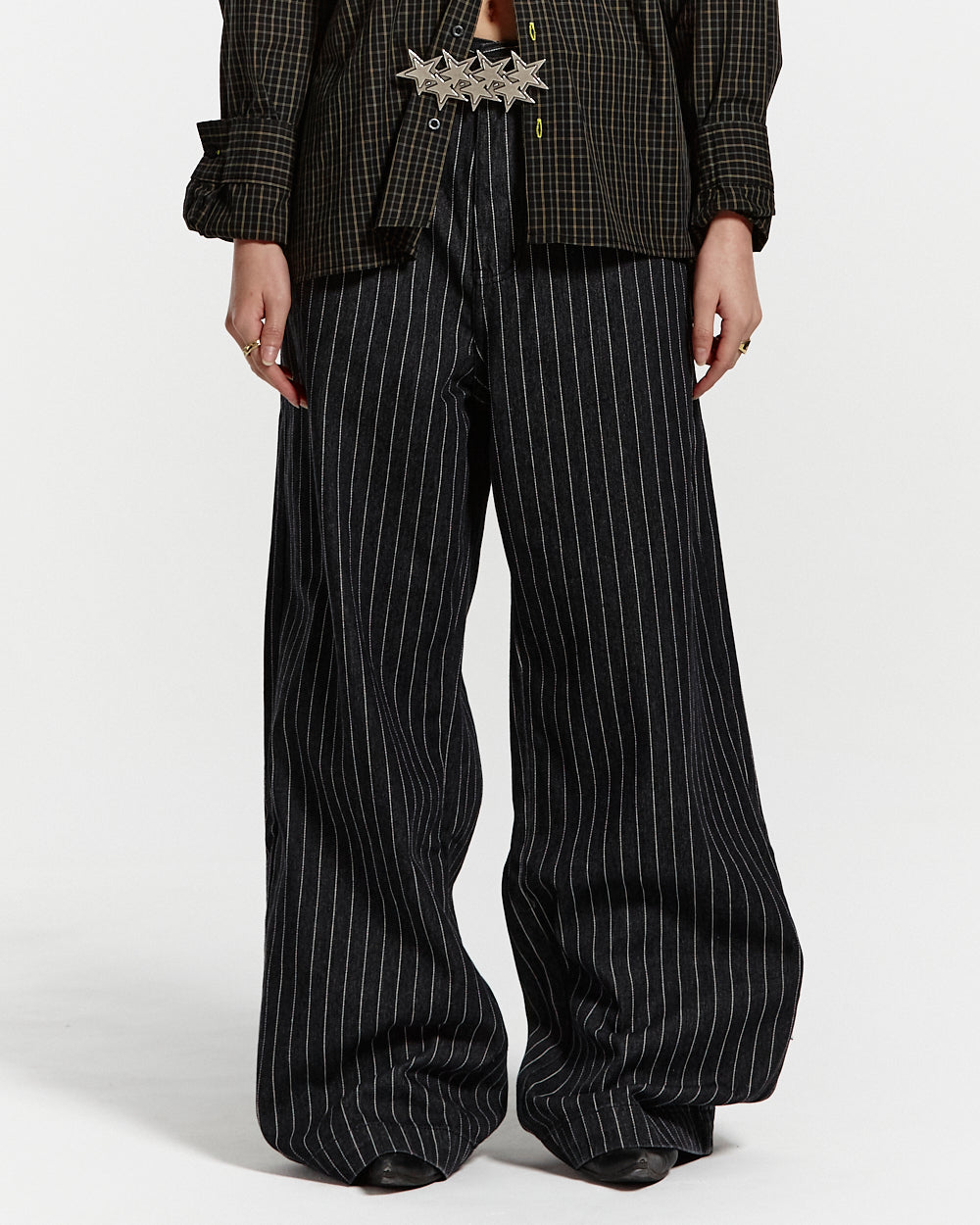 STRIPES CASINO V1 PANTS BLACK DENIM