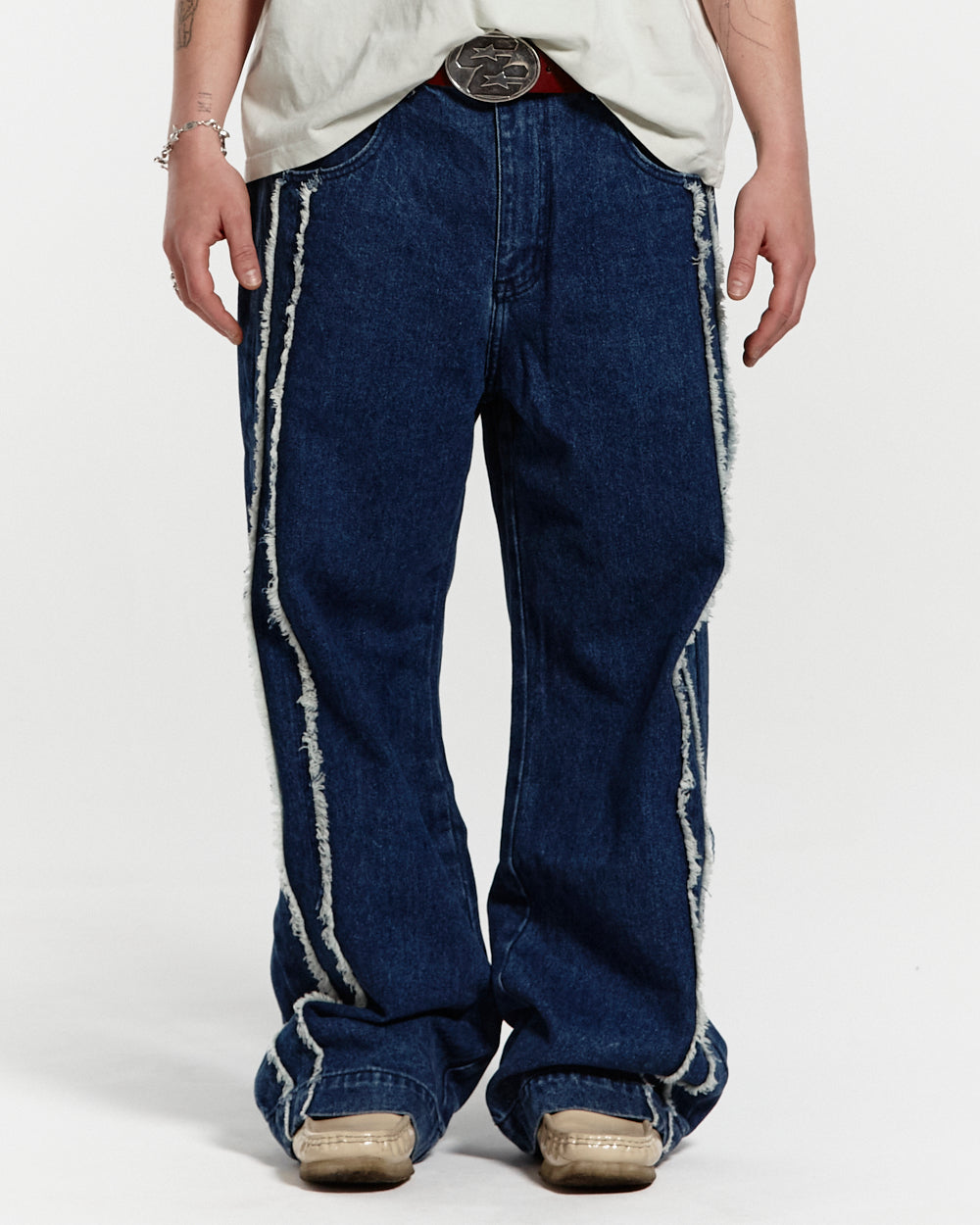 FRAYED LINE V1 PANTS MIDNIGHT BLUE DENIM