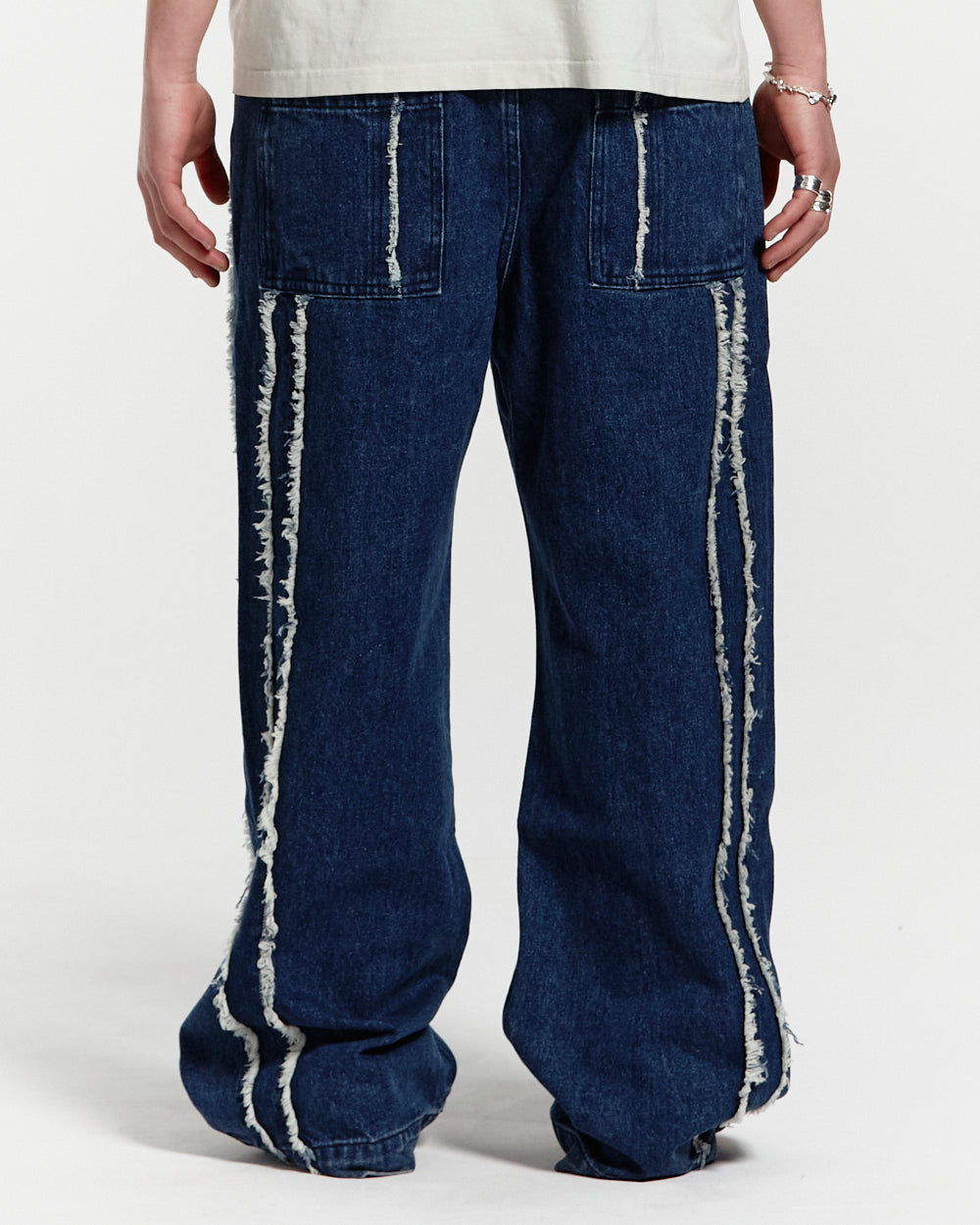 FRAYED LINE V1 PANTS MIDNIGHT BLUE DENIM