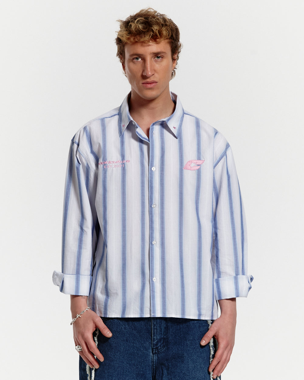 THE KING OF SHIRT BLUE STRIPES