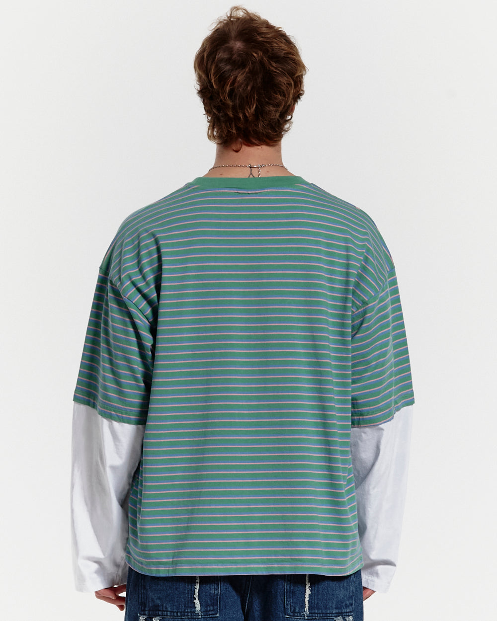 SHOW LONGSLEEVE TEE ASH GREEN/STRIPES