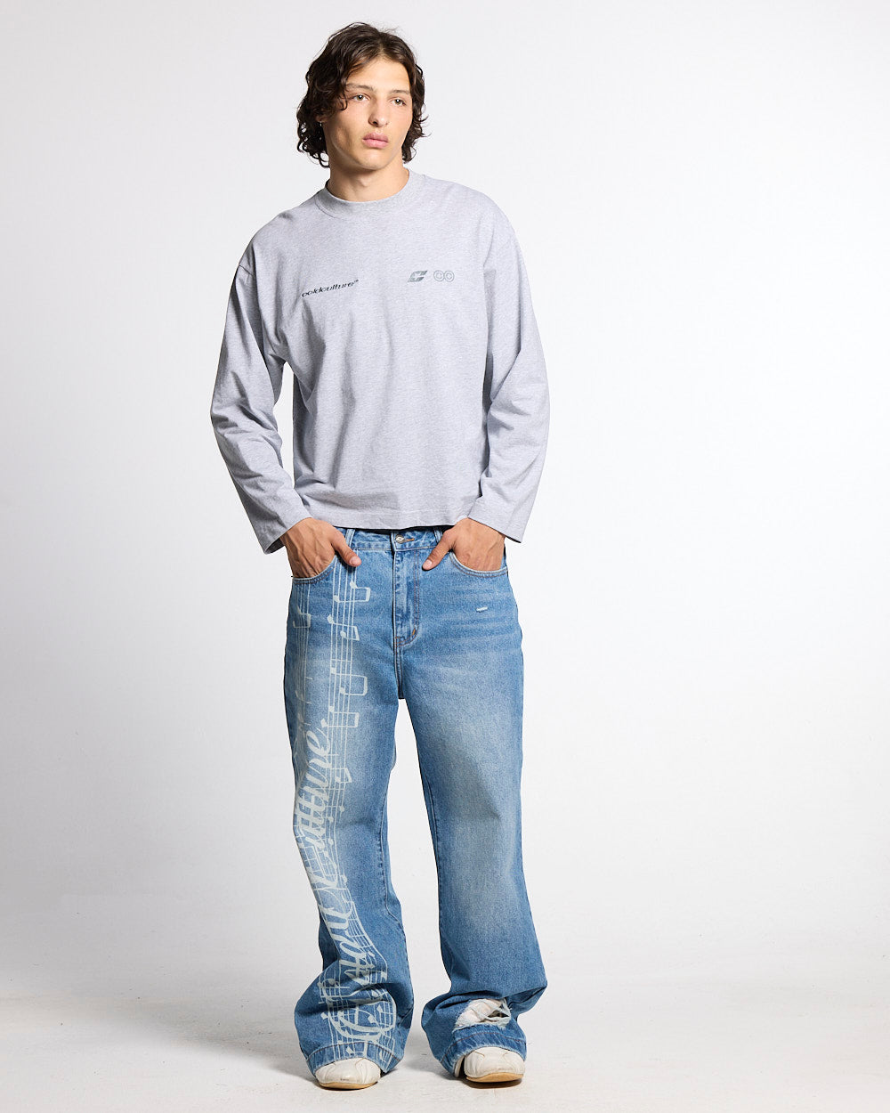 CURVED KNOTS LONGSLEEVE HEATHER GREY