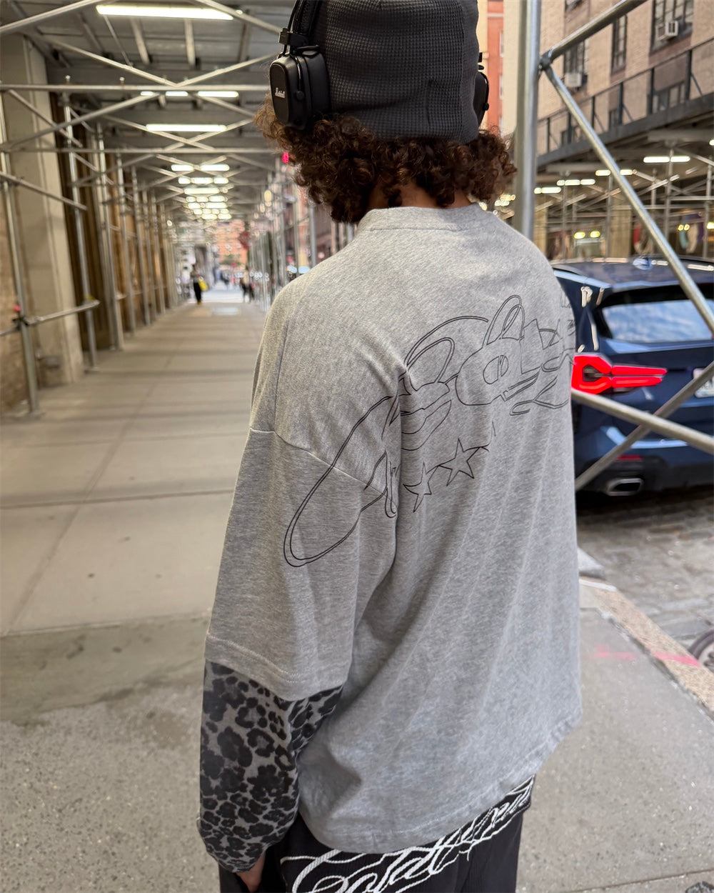 TABBY DOUBLE LONGSLEEVE TEE HEATHER GREY