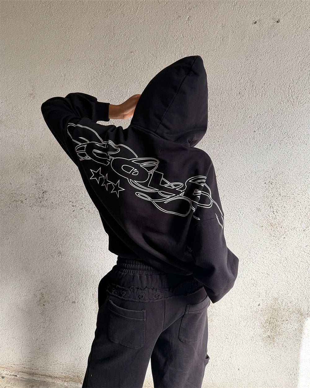 WILD LEOPARD HOODIE BLACK